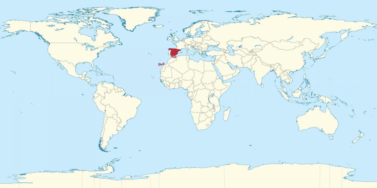 La ubicación de España en el mapa mundial